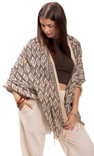 Sarong / šátek JALA / černý ornament I.