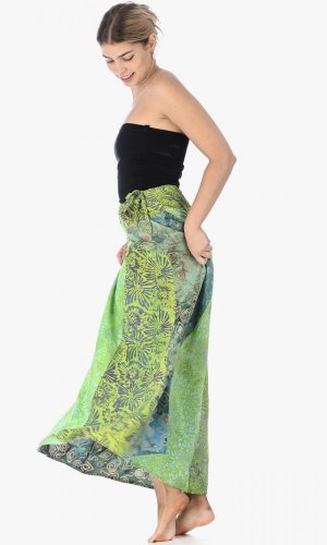 Długa spódnica z sarongiem zielona - Rozmiar: M
