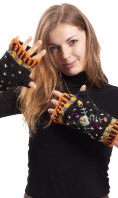 Vlněné návleky na ruce BASANTA / černé