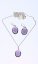Set náhrdelník a náušnice fialový ovál - Varianta: Stříbrný řetízek