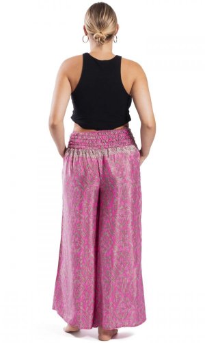 Szerokie spodnie PADMA różowe