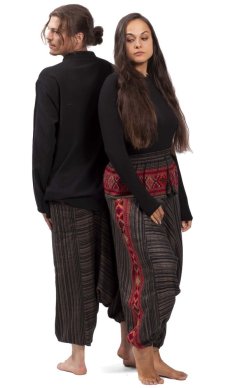 Ciepłe szarawary / Spodnie haremki BIHAR czarny III.