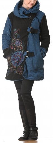 Dámský fleecový kabát modrý