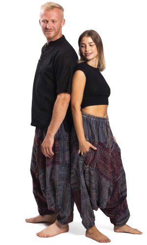 Szarawary / Spodnie haremki PATCHWORK darker