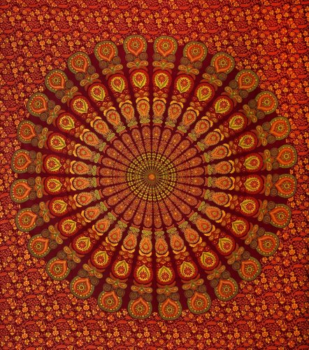 Mandala duża Kalyan bordowa