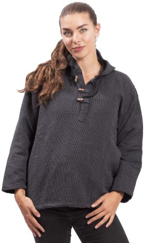 Bluza unisex z kapturem RAHUL WAFLAR ciemnoszary - Rozmiar: XL