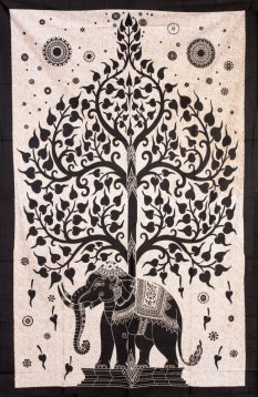 Mandala malá ELEPHANT černo-bílá