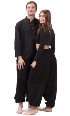 Ciepłe szarawary / Spodnie haremki LAHARA CLASSIC czarne