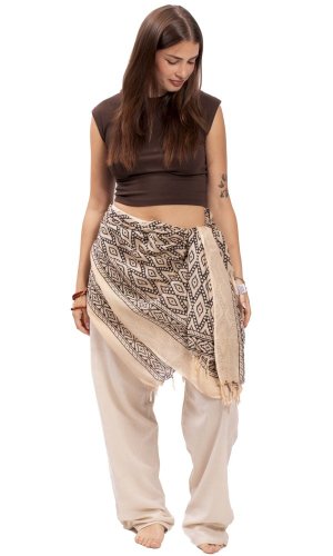 Sarong / šátek JALA / černý ornament I.