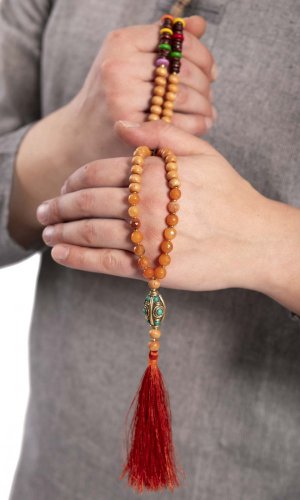Meditačný náhrdelník MALA oranžový I.