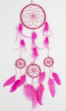 Lapač snů CIRCLES růžová / délka 45 cm