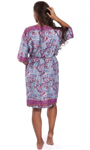 Kimono MAHILA fioletowo-turkusowe