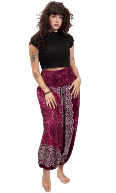 Háremové nohavice / Sultánky THAI RINGS bordó