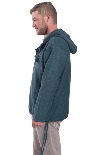Bluza unisex z kapturem RAHUL niebieski petrol