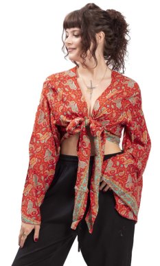 Bolerko GITA s dlouhým rukávem červené IV.