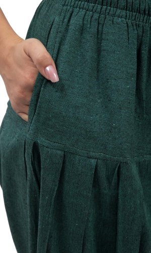 Harémové kalhoty / Sultánky CLASSIC PLEATS smaragdová