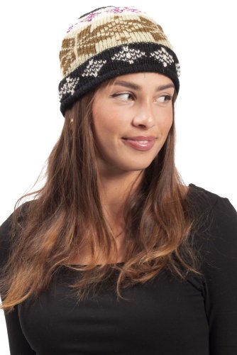 Vlněná čepice se vzorem NOMAD zeleno-černá I.