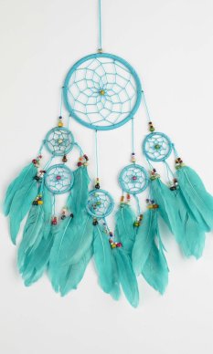 Lapač snů CIRCLES tyrkys/ délka 39 cm