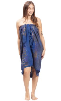 Sarong BALI BATIK modrý XXVIII.