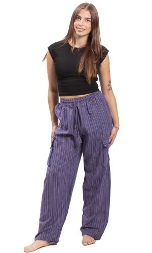 Kalhoty CLASSIC STRIPES fialová I.