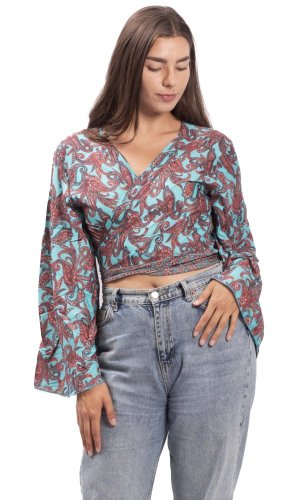 Bolero GITA z długim rękawem niebieskie I.