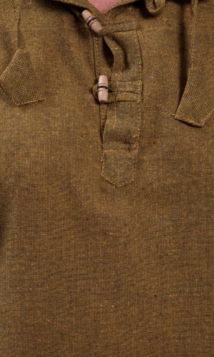 Koszula indyjska / ETNO KURTA s kapucí okrová - Rozmiar: M