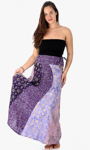 Dlhá sarongová sukňa fialová - Veľkosť: M
