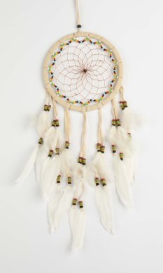 Lapač snů BEADS béžová / délka 45 cm