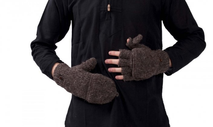 Wełniane rękawiczki do zmiany brązowy