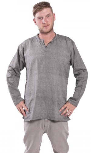 Koszula indyjska / ETNO KURTA jasno szara BOHO