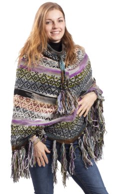 Pončo HIMALAYAN fialovo-sivé
