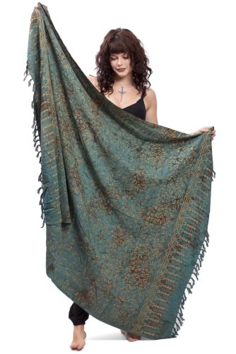 Sarong BALI BATIK tyrkys s béžovou Sarong BALI BATIK tyrkys s béžovou