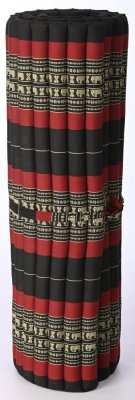 Futon rolovacie červeno-čierny so slonmi šírka 120cm