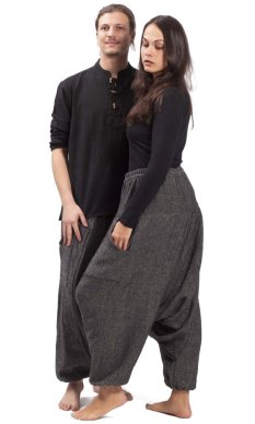 Ciepłe szarawary / Spodnie haremki LAHARA CLASSIC ciemnoszare