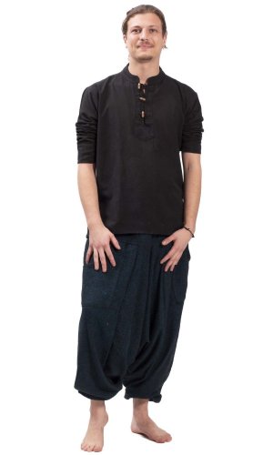 Ciepłe szarawary / Spodnie haremki LAHARA CLASSIC niebieskie