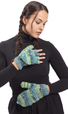 Vlněné převlékací rukavice / modré I.