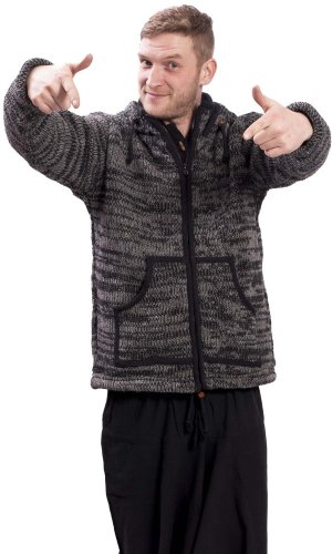 Vlněná svetrobunda melír