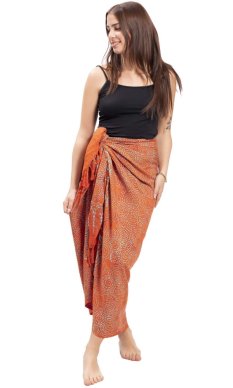 Sarong BALI BATIK pomarańczowy V.