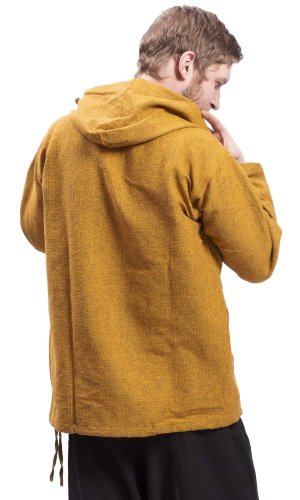 Unisex mikina s kapucí RAHUL okrová