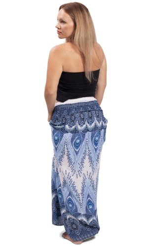 Dlouhá sukně / šaty THAI PEACOCK modrá I.