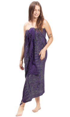 Sarong BALI BATIK fialový XV.