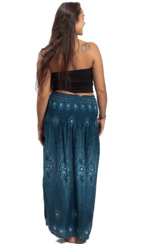 Dlouhá sukně / šaty THAI PEACOCK modrá II.