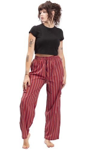 Kalhoty CLASSIC STRIPES červená I.