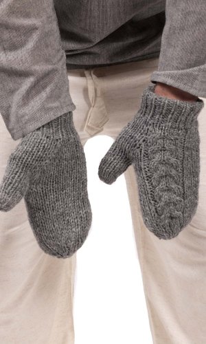 Vlnené palcové rukavice / sivé I.
