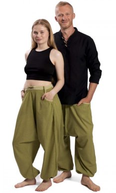 Harémové kalhoty / Sultánky MILDRIM zelené