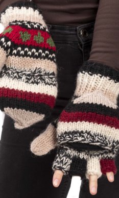 Wełniane rękawiczki z klapką XV.