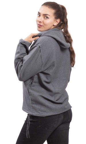 Bluza unisex z kapturem RAHUL WAFLAR szary - Rozmiar: XL