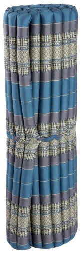Futon rolovací / šířka 120 cm / šedo-modrý II.