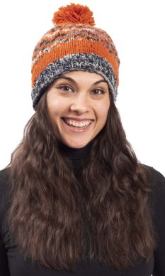 Vlnená čiapka s brmbolcom / okrová I.