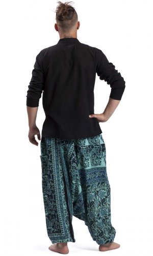 Harémové kalhoty / Sultánky MANDAL tyrkysové